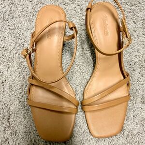 Madewell Shia Ankle Strap Sandal, Size 7.5, Amber Brown